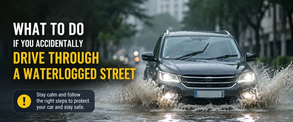 What to do if you drive through a waterlogged street