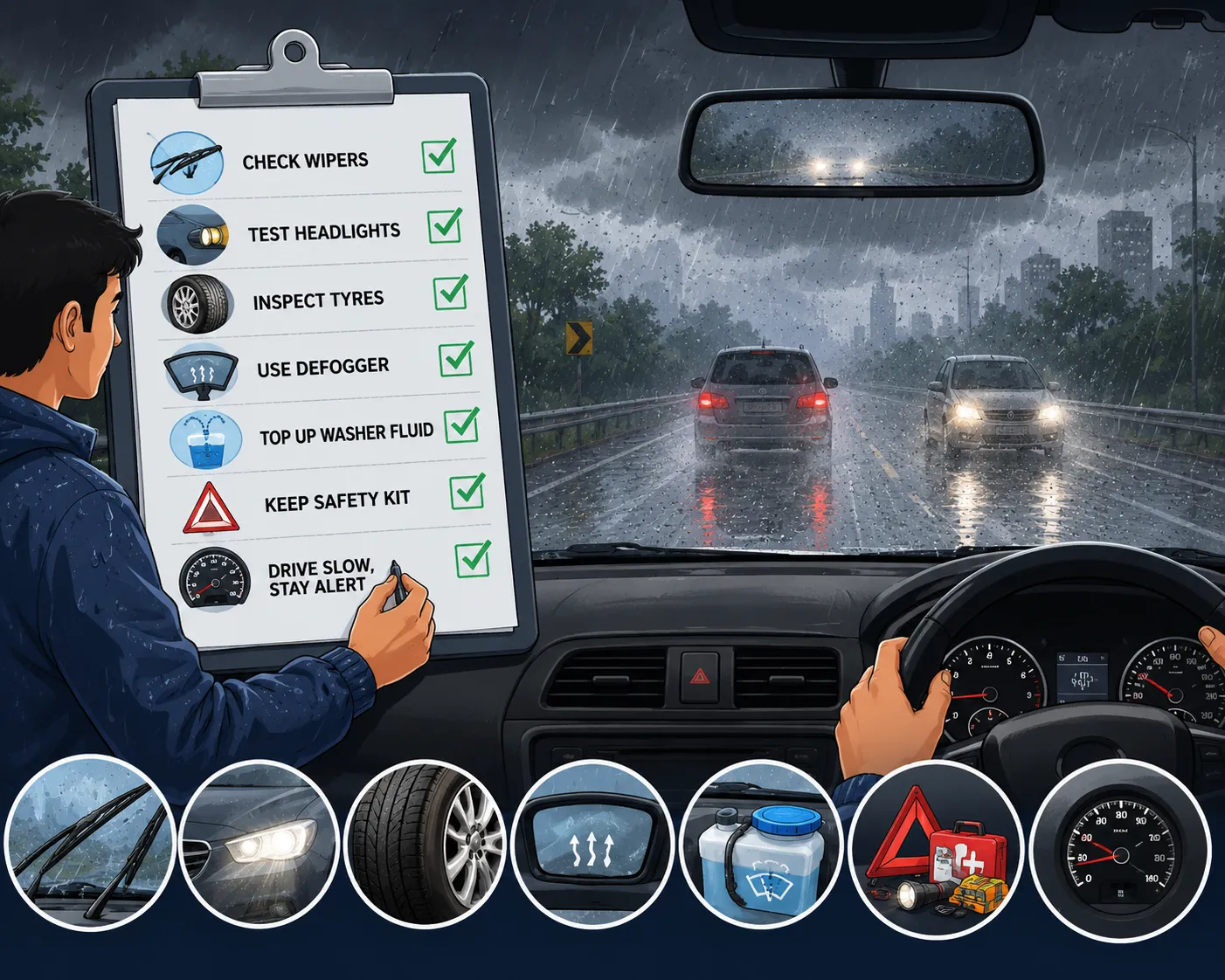 Monsoon Driving Safety Checklist